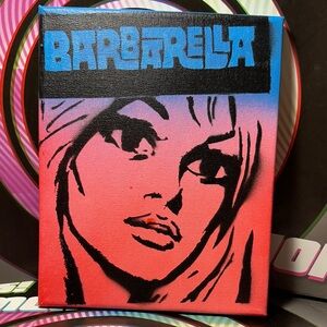 ⚡️Pop Art BARBARELLA Graffiti Art Canvas with Blue and Pink Accents 8x10”